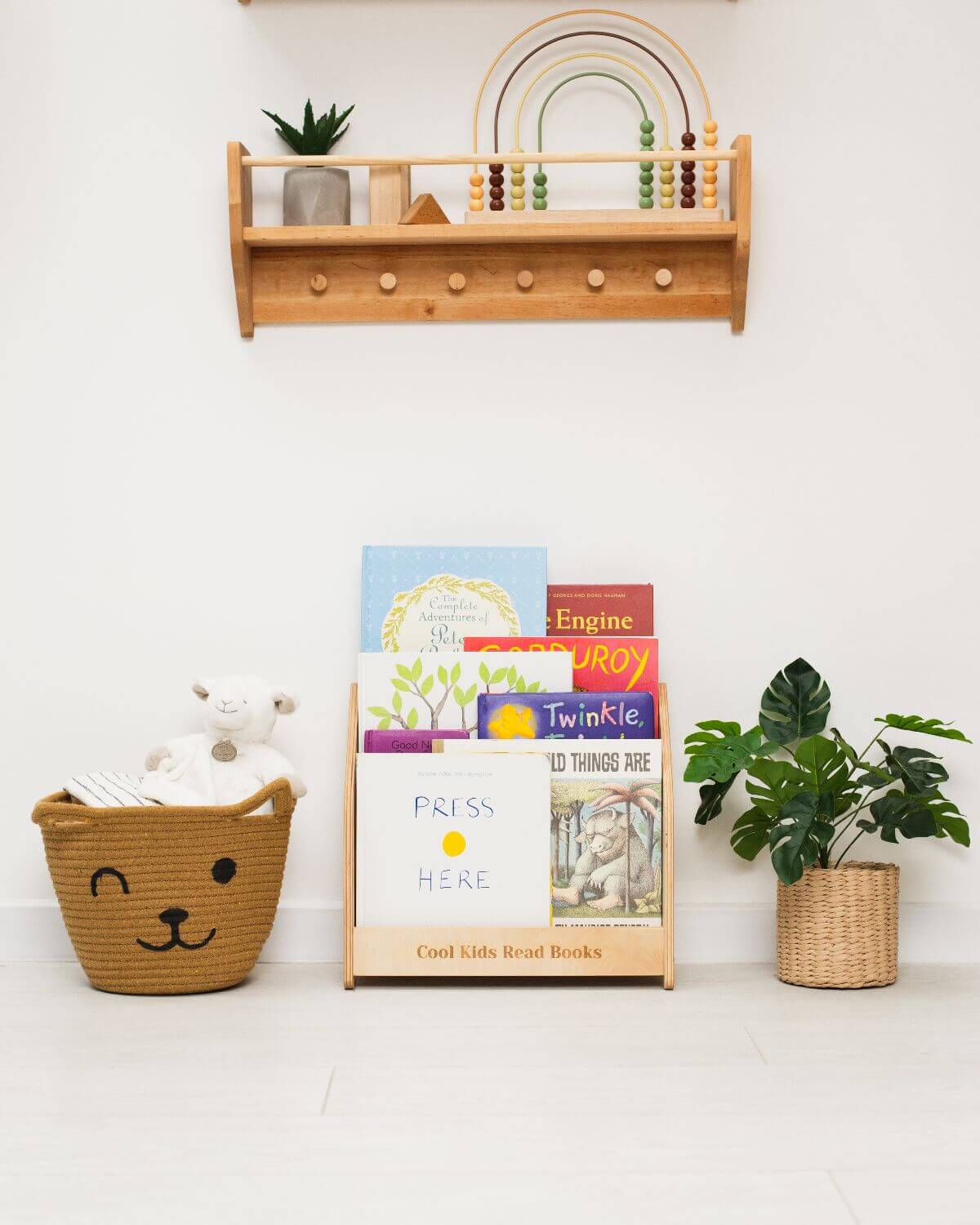 woody bookshelf