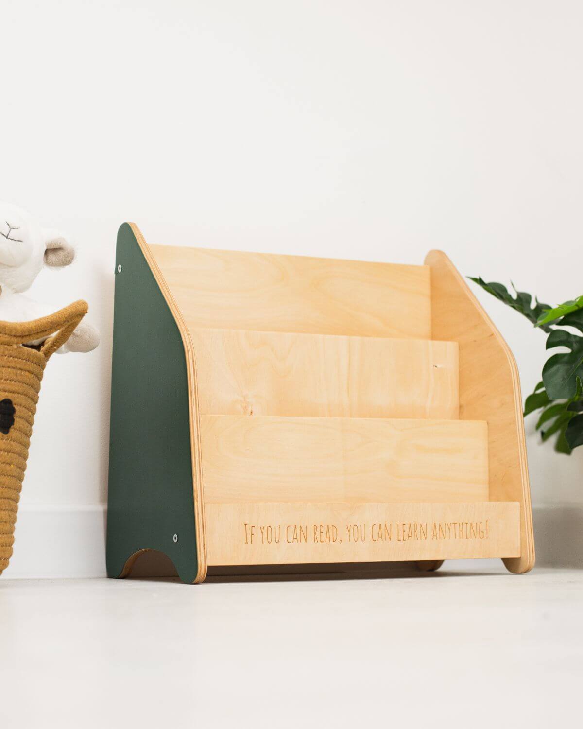 wooden bookshelf