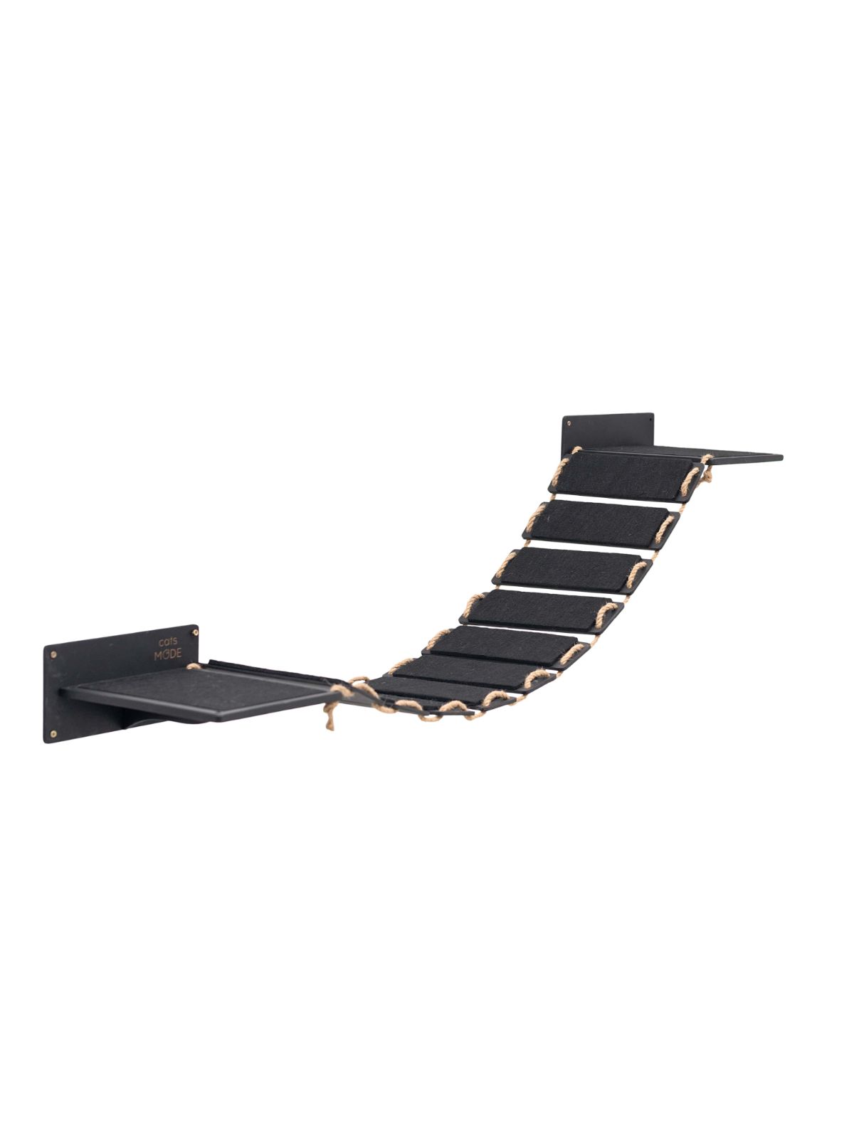 cat wall rope bridge black with black felt for additional coziness