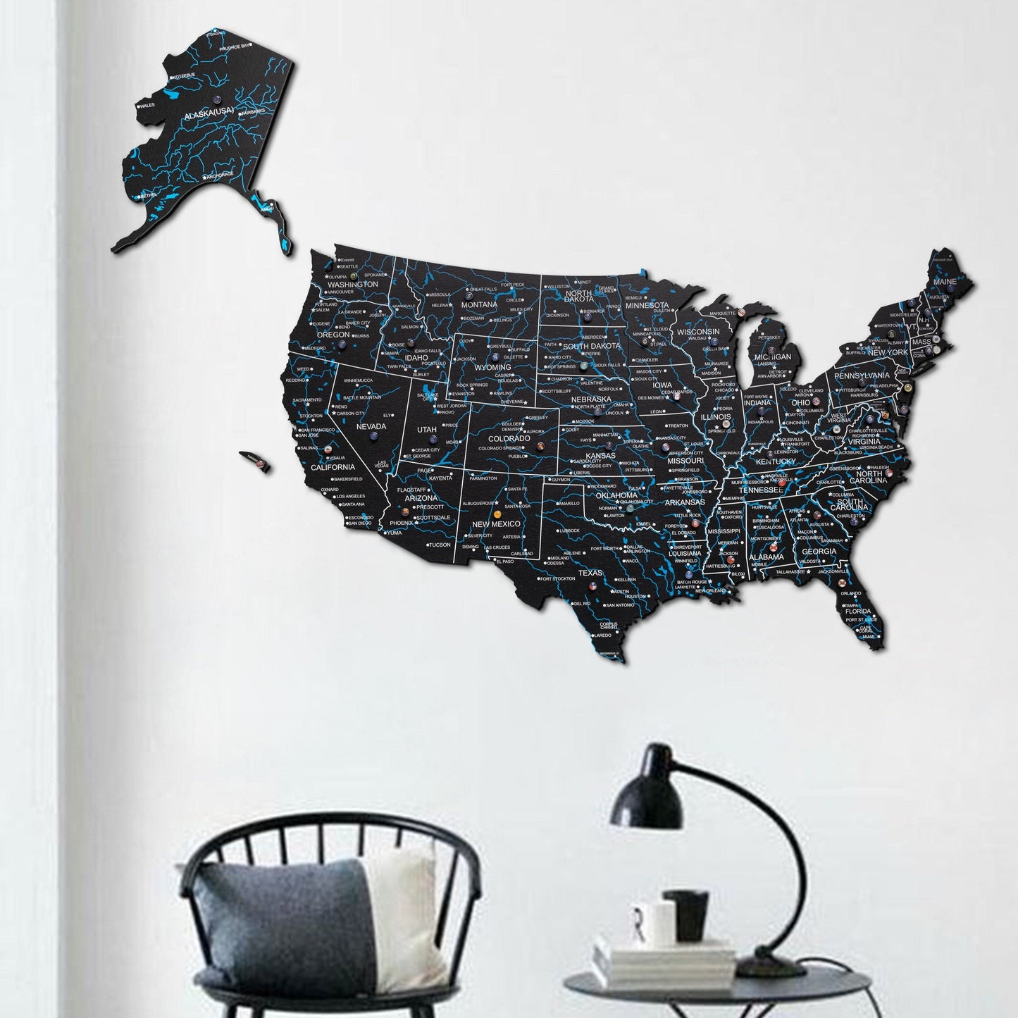 3D Wooden USA Map Cappuccino by EnjoyTheWood