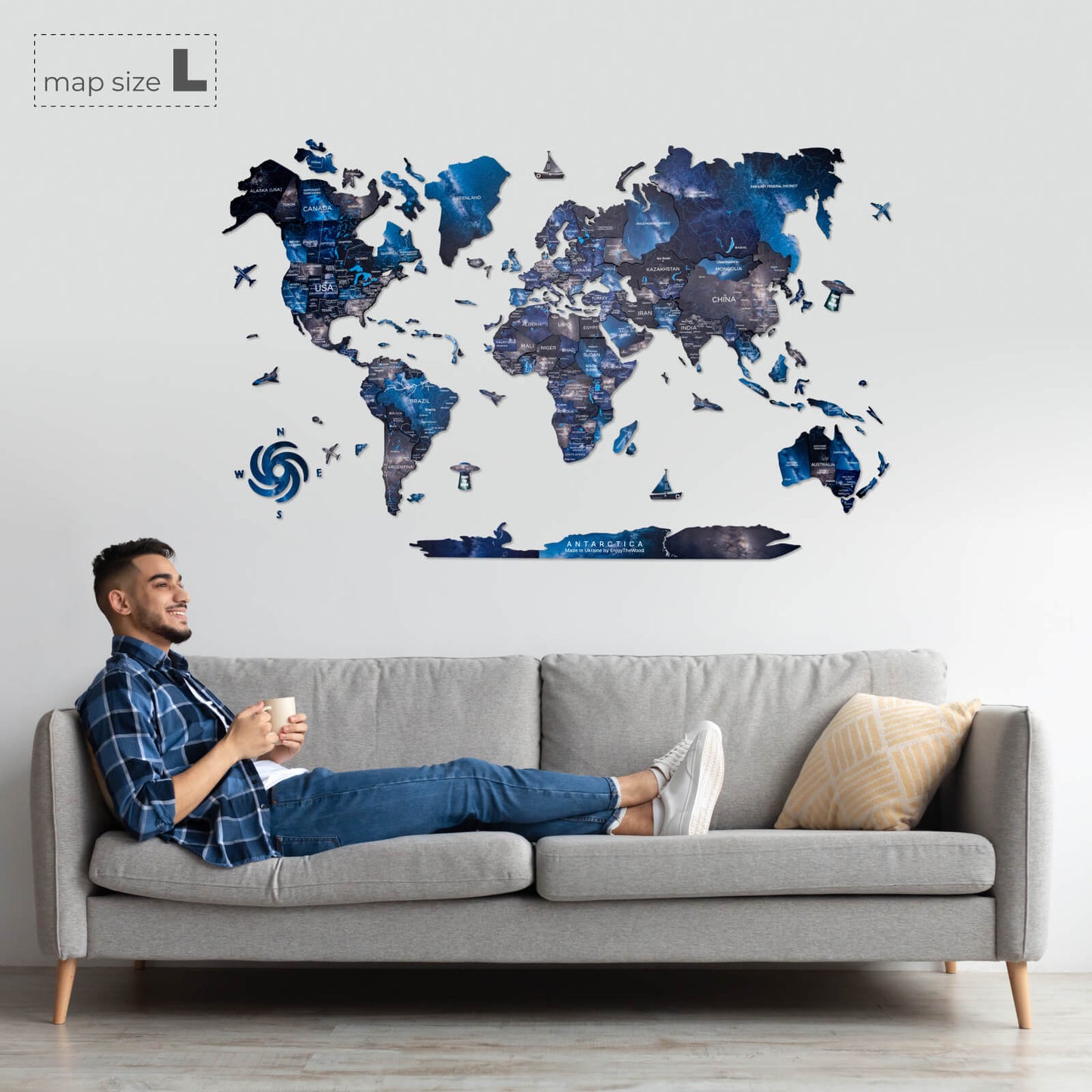 world map in color