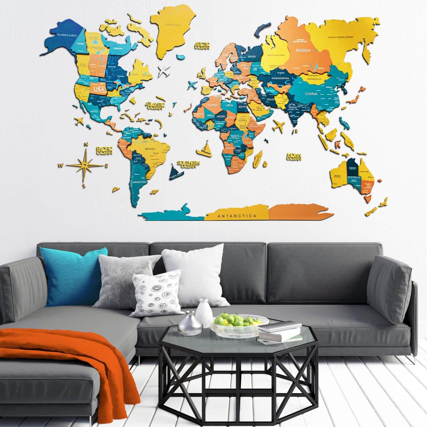 map of the world in color