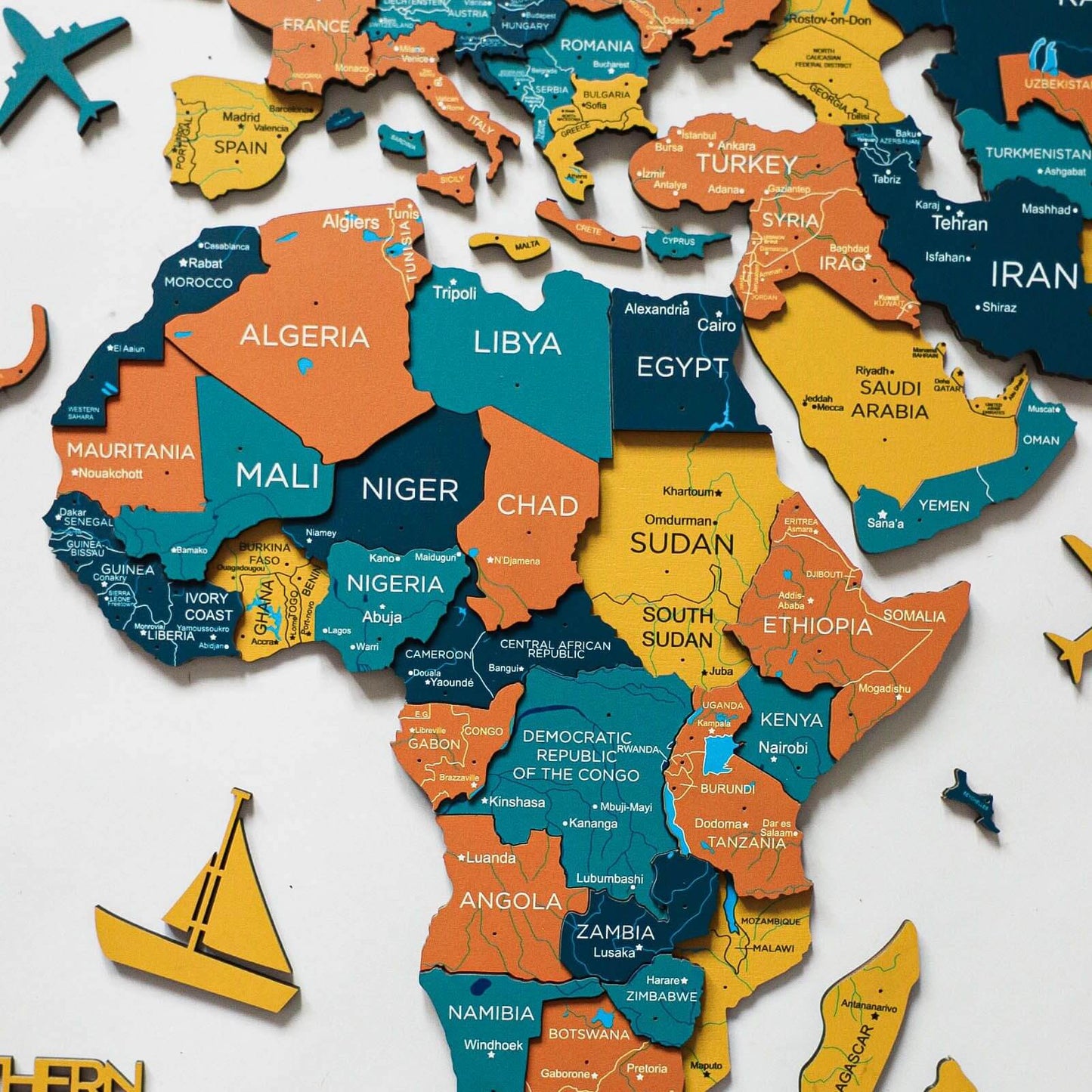 map of the world in color
