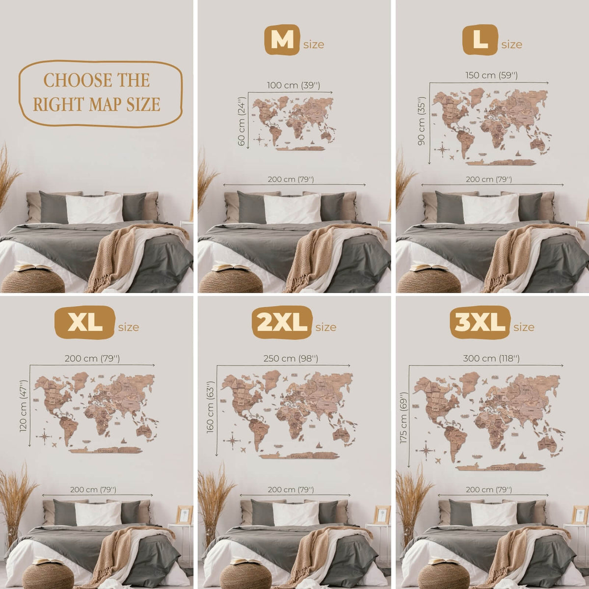 3D Wooden World Map Terra (for the USA only)