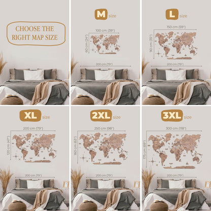 3D Wooden World Map Terra (for the USA only)