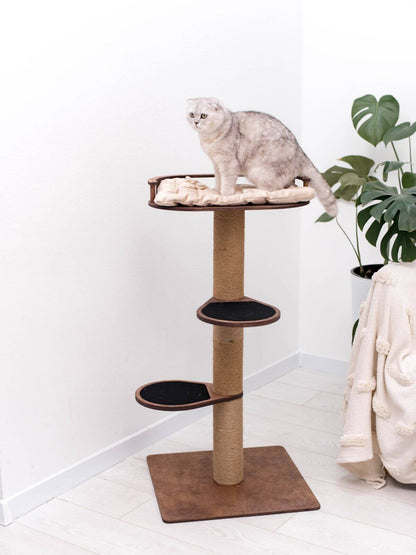 cute small cat tree made from wood