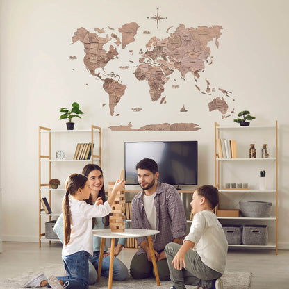 3D Wooden World Map Terra (for the USA only)