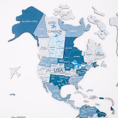 3D printed world map wall art