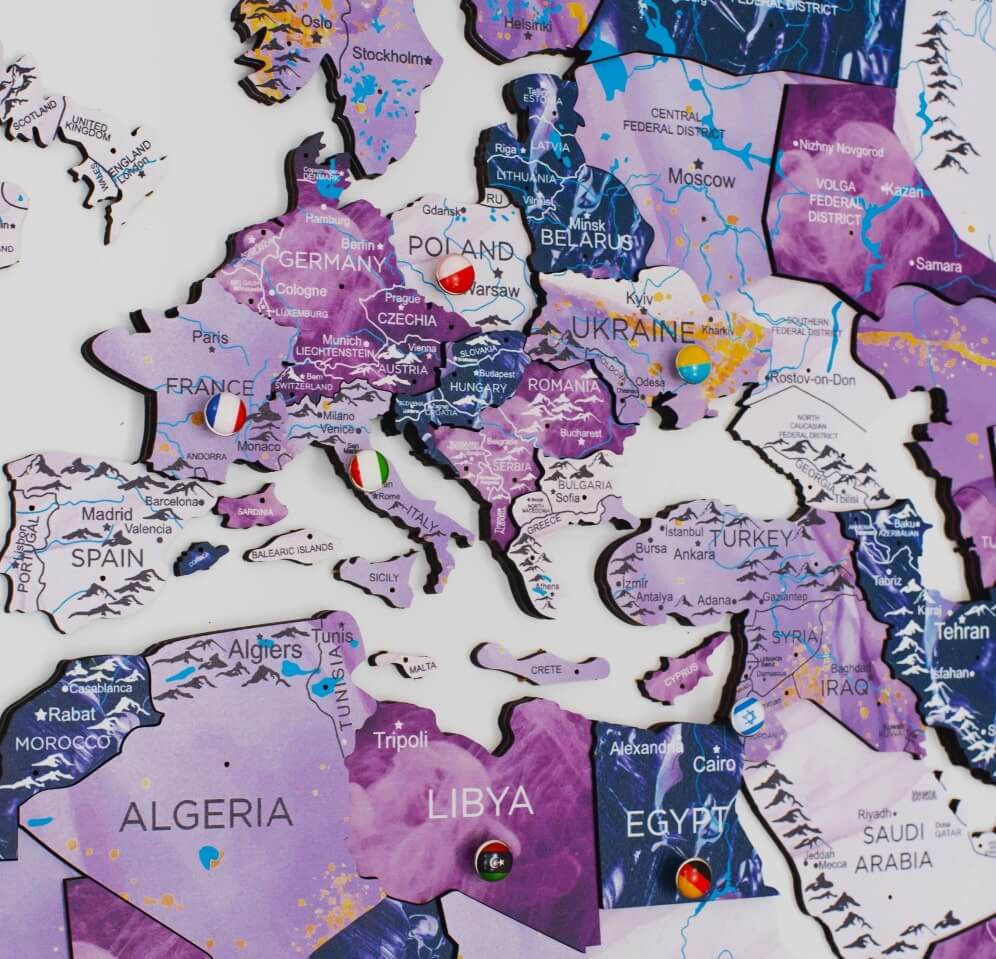 purple world map